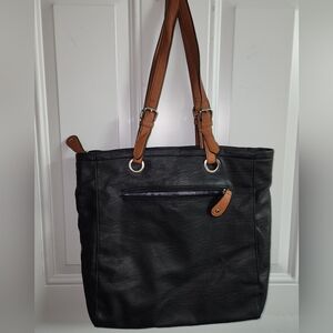 Black Leather Tote Bag